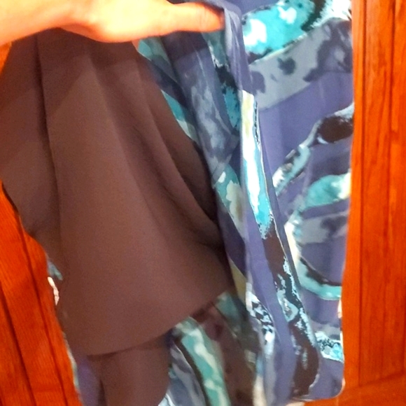 KELLY WEARSTLER SIZE 6 Blue and Green Patterned Sleeveless Dress - Picture 4 of 7